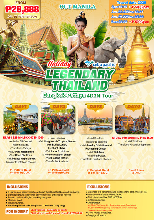 Legendary Thailand P22,888