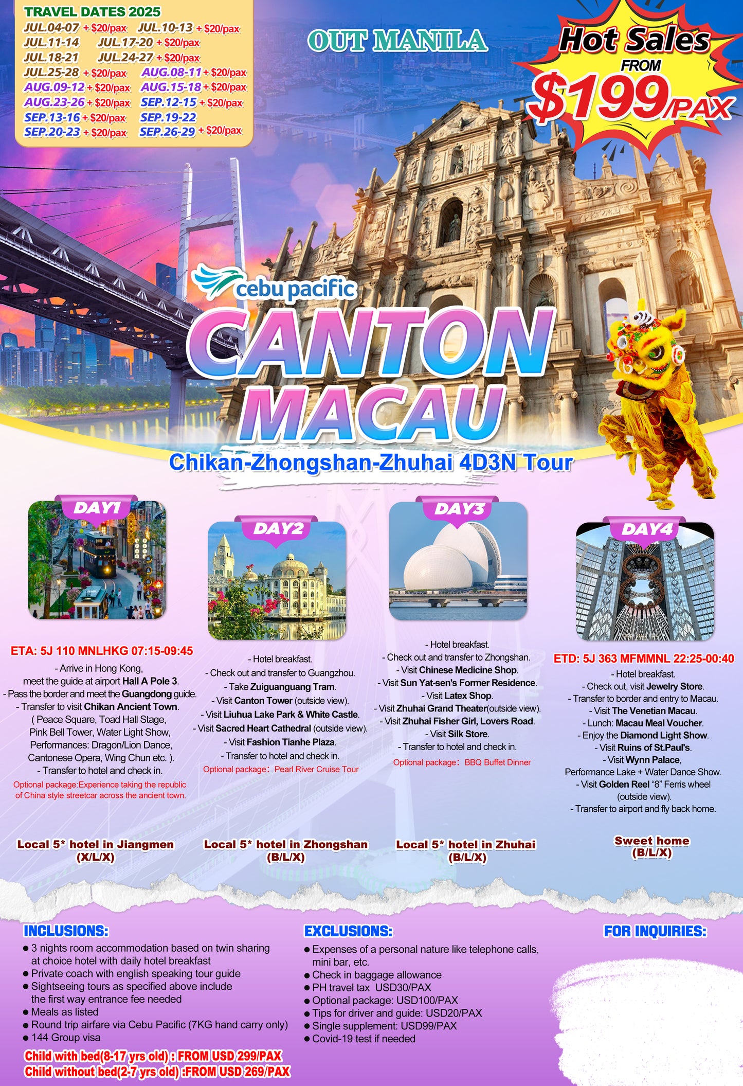 Canton Macau $199