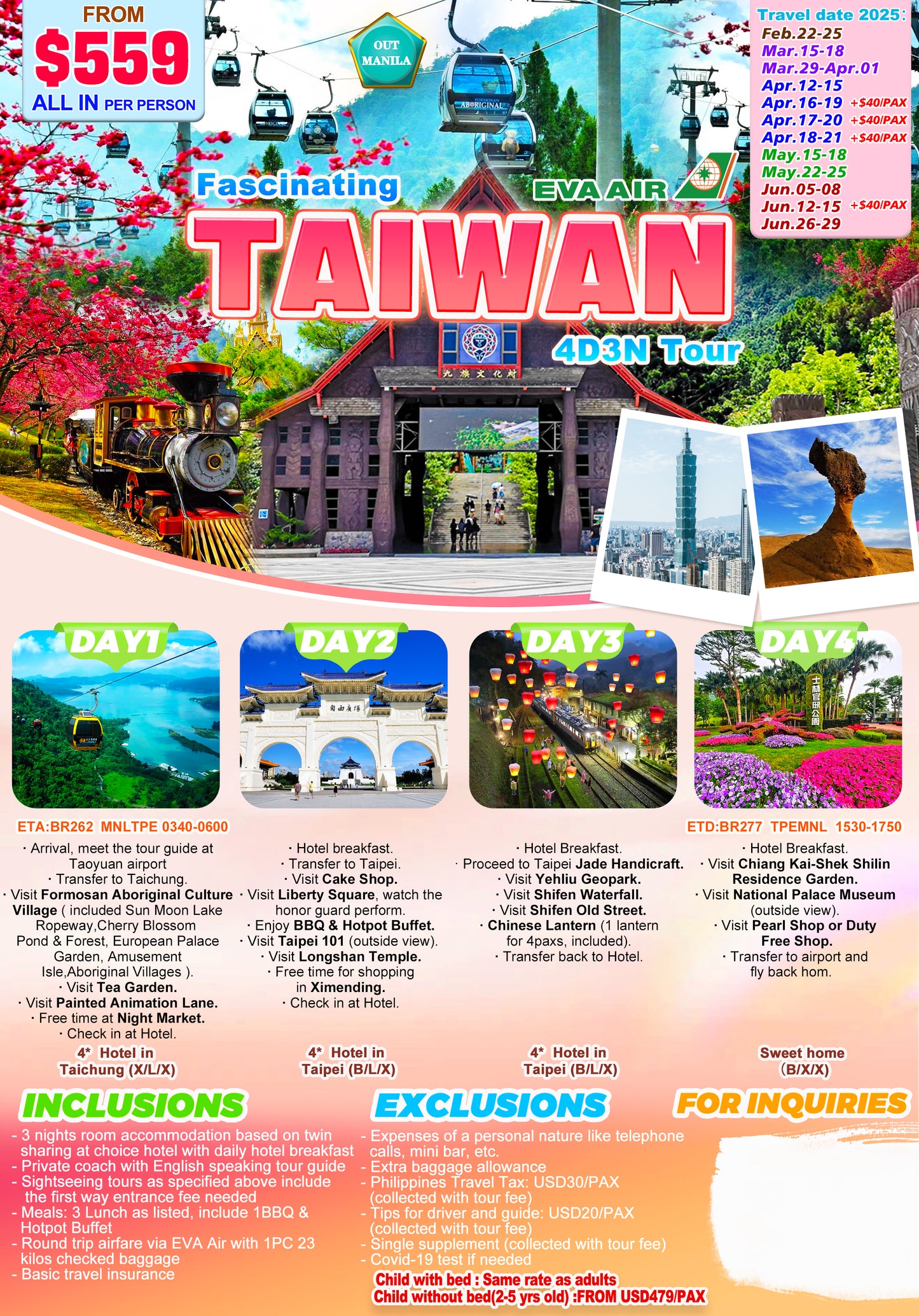Fascinating Taiwan $559