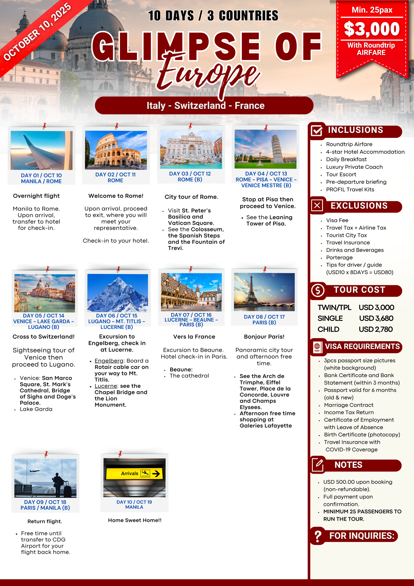 Glimpse of Europe $2950
