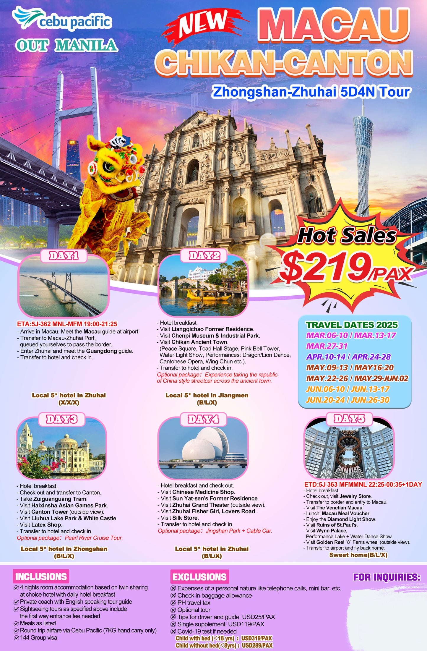Canton Macau $199