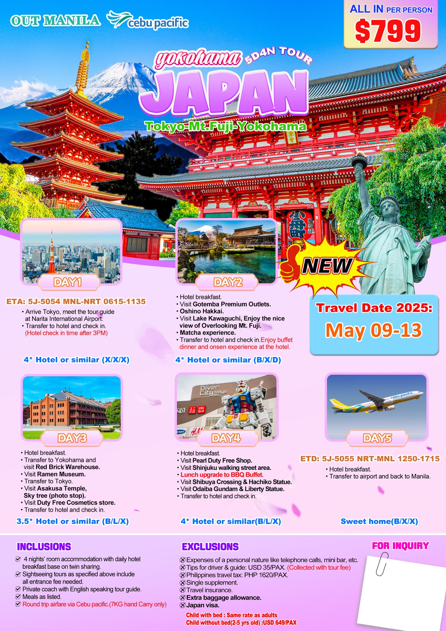 Tokyo, Japan $799
