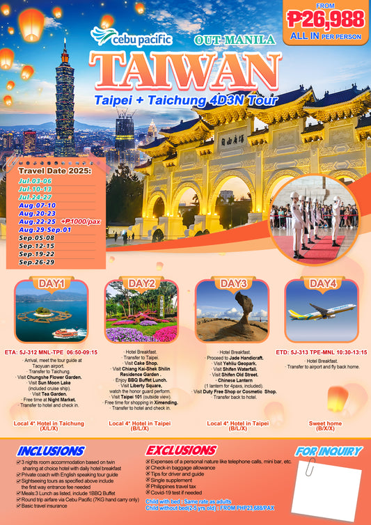 Taipei, Taiwan P26,888