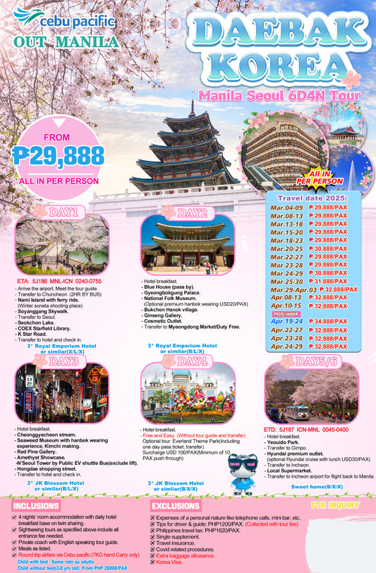 Daebak Korea P29,888