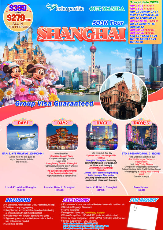 Shanghai $279