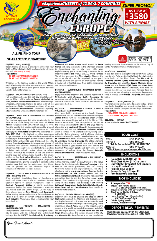 Enchanting Europe $3580