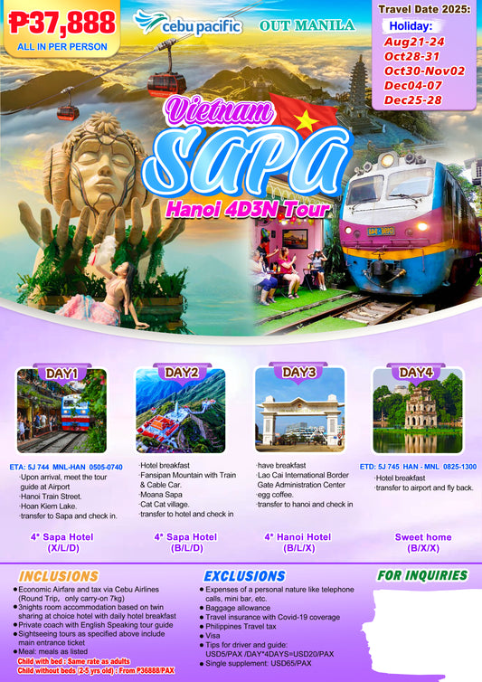 Hanoi-Sapa P37,888