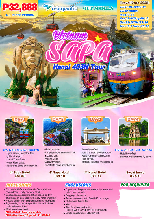 Hanoi-Sapa P37,888