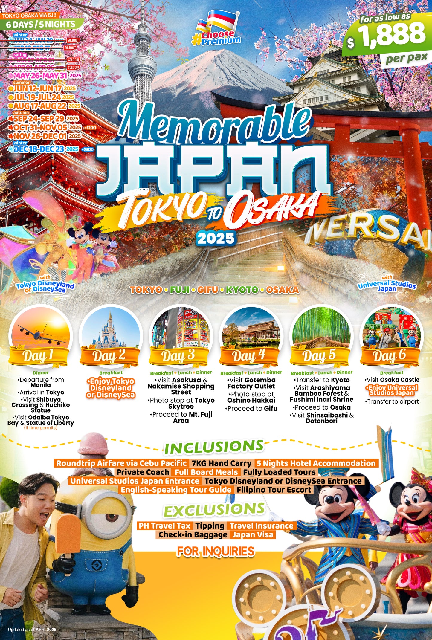 Memorable Japan Tokyo-Osaka $1888