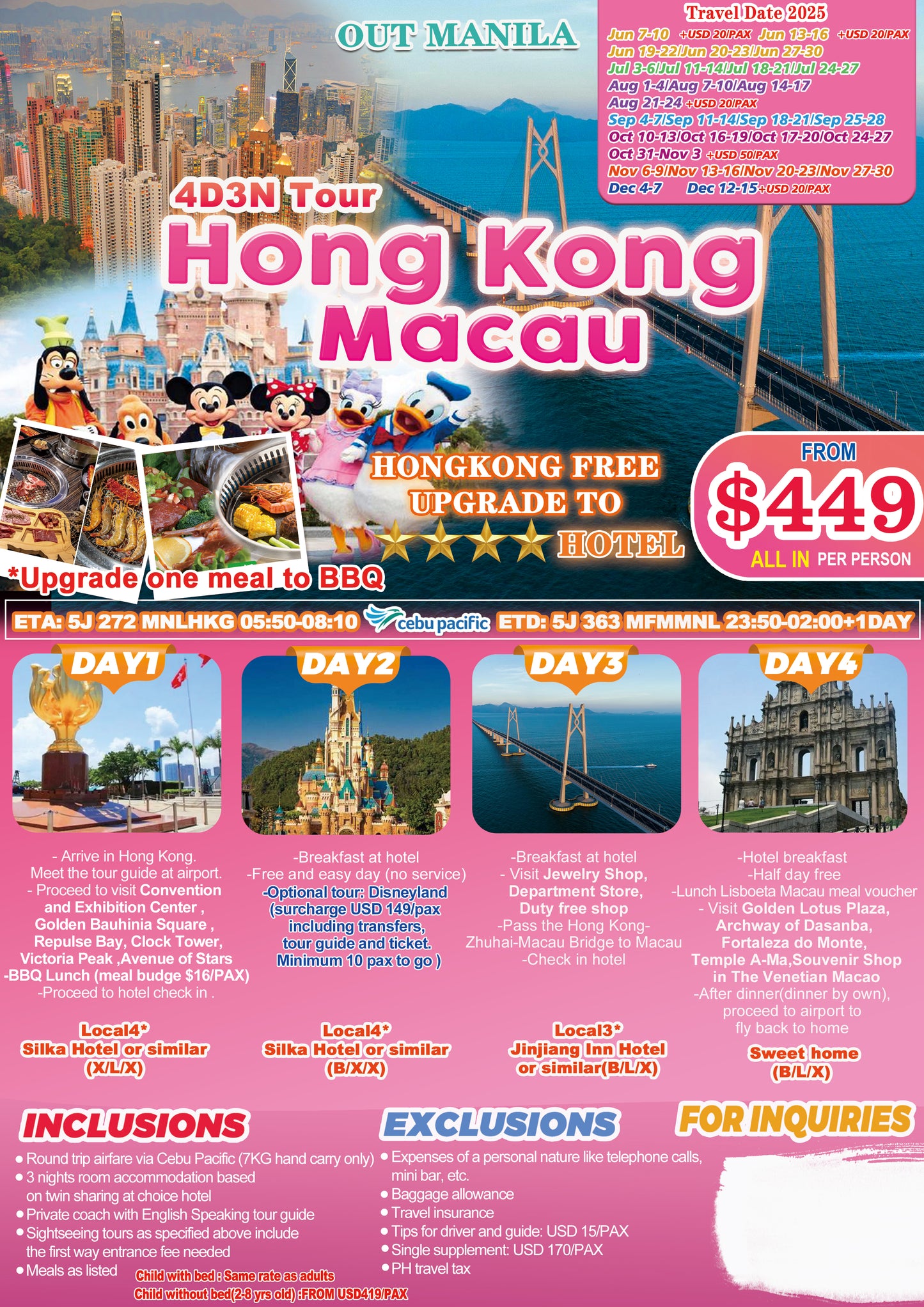 Hongkong $449
