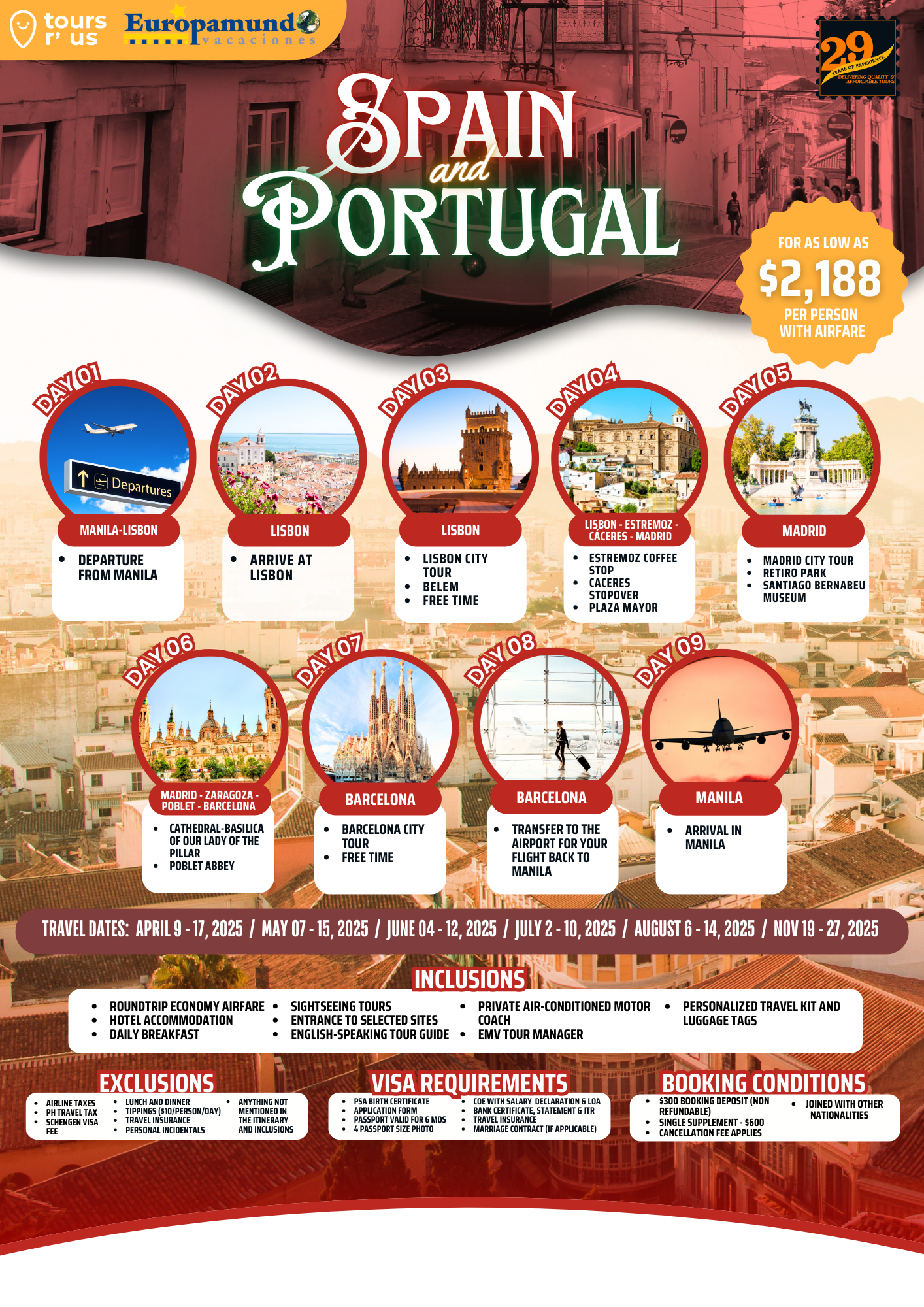 Spain and Portugal $2188