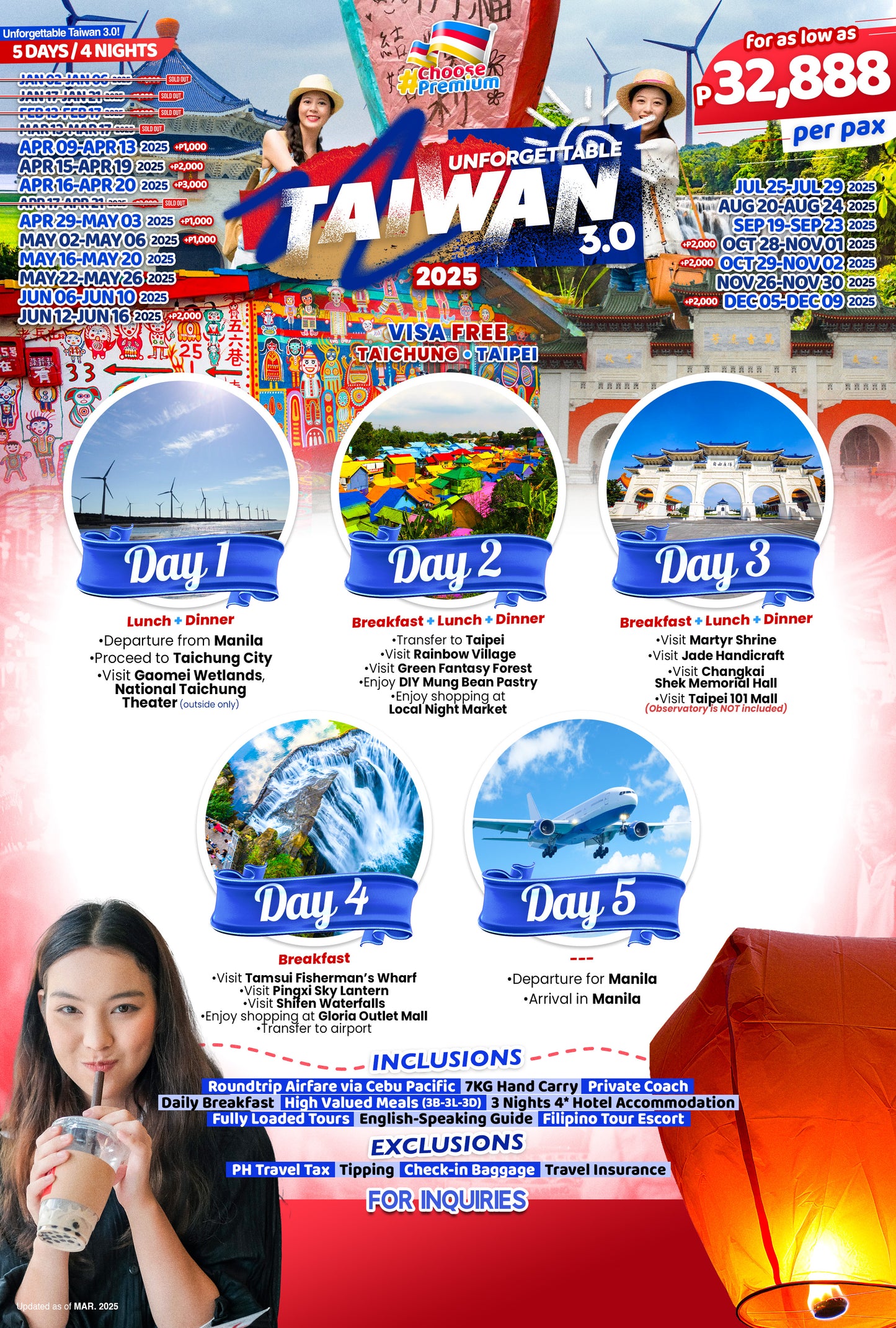 Unforgettable Taiwan P32,888