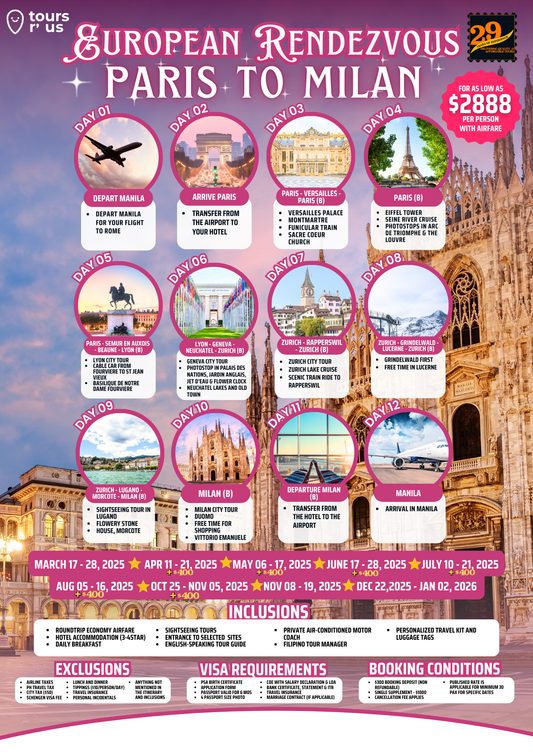 Paris to Milan $2888
