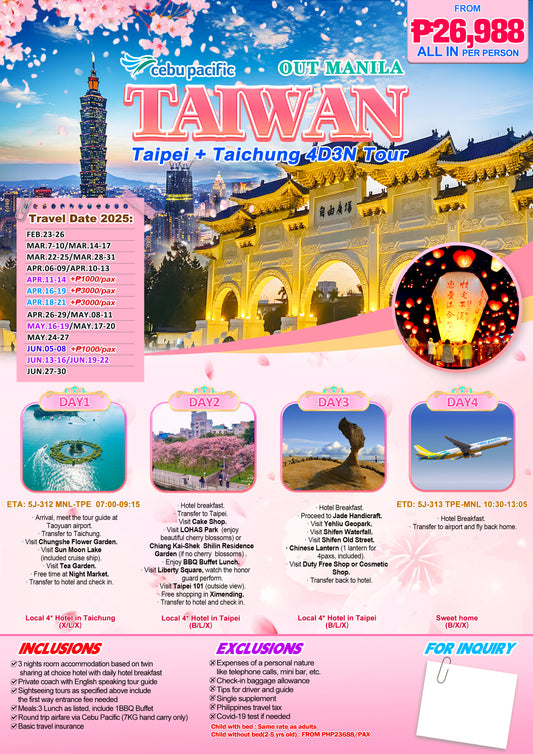 Taipei, Taiwan P26,888