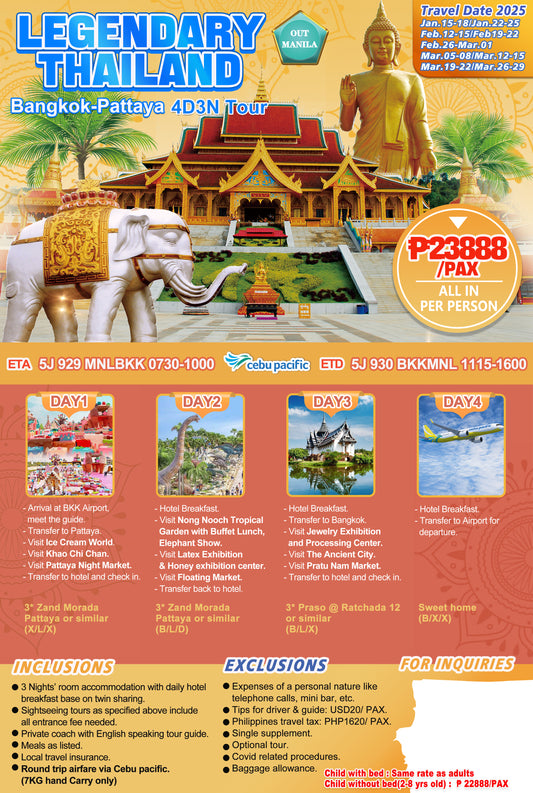 Legendary Thailand P22,888
